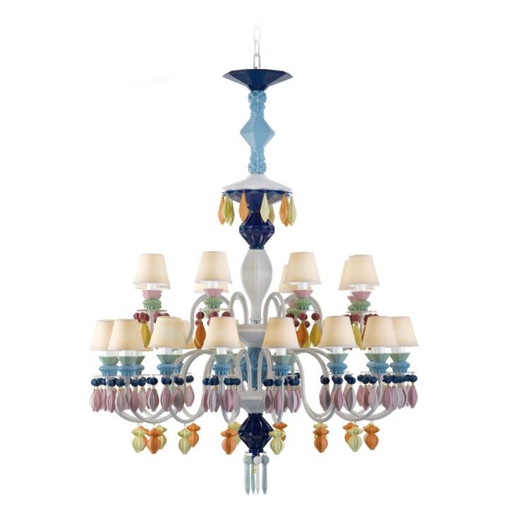 Belle de Nuit 24 Lights Chandelier by Lladró #Multicolor (CE/UK/CCC)