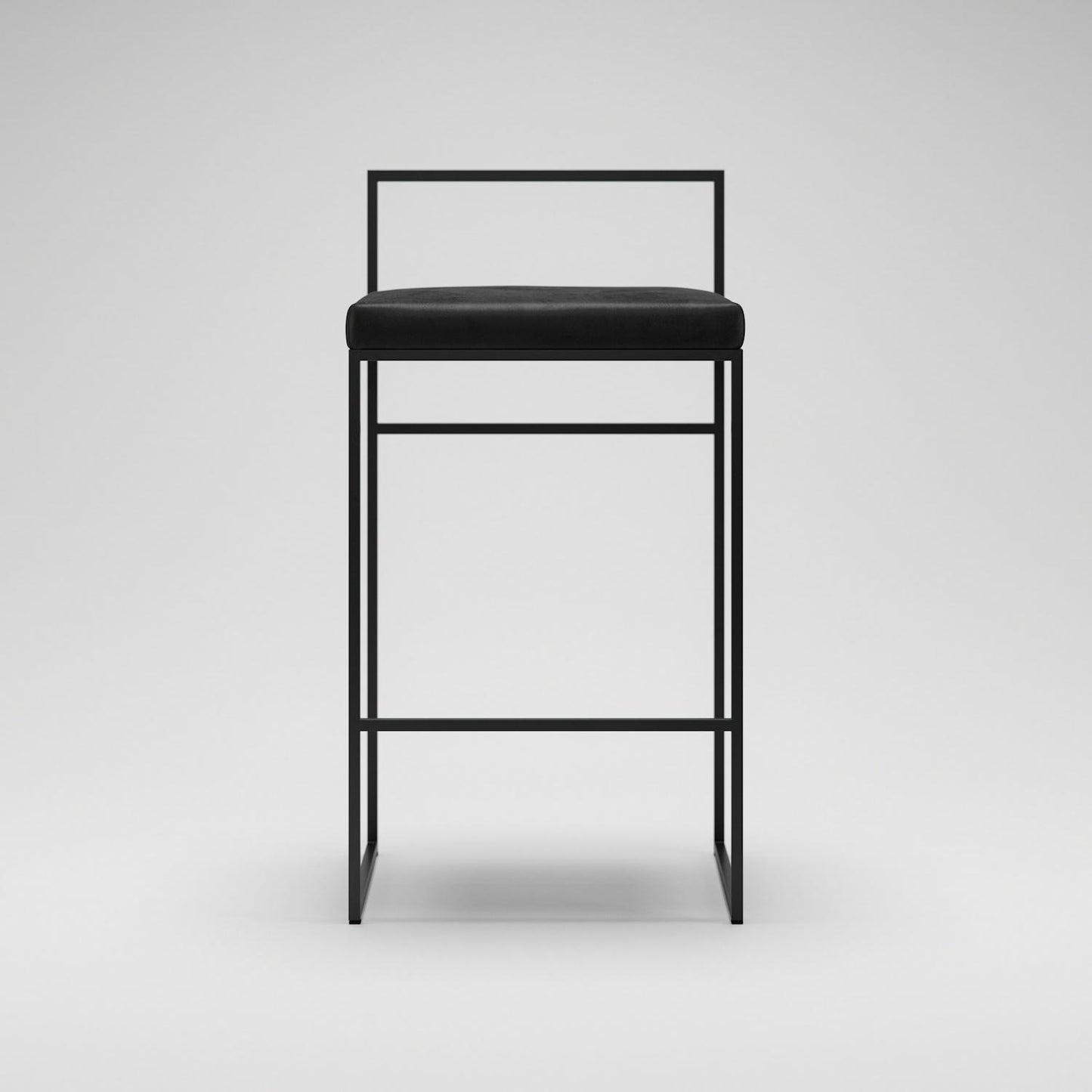 Department Bar Stool with Backrest 80 cm Black/Black Velvet