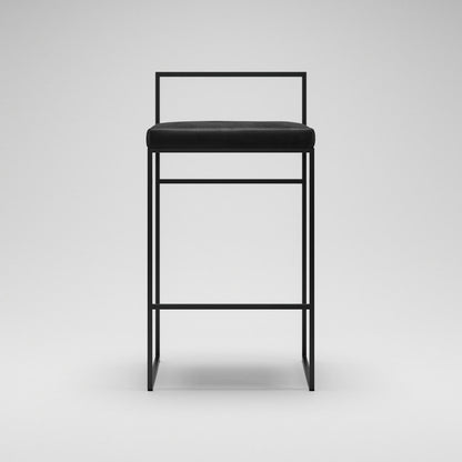 Department Bar Stool with Backrest 80 cm Black/Black Velvet