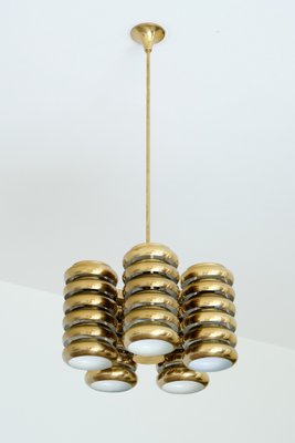 5-Arm Pendant Light in Brass by Kai Ruokonen for Lynx, Finland, Early 1970s-FMT-1394828