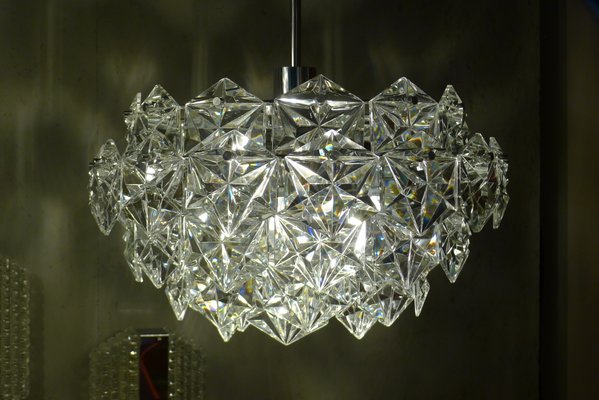 5-Tier Chandelier in Crystal Glass with Chrome-Plated Mount from Kinkeldey, 1960s-VRE-681488