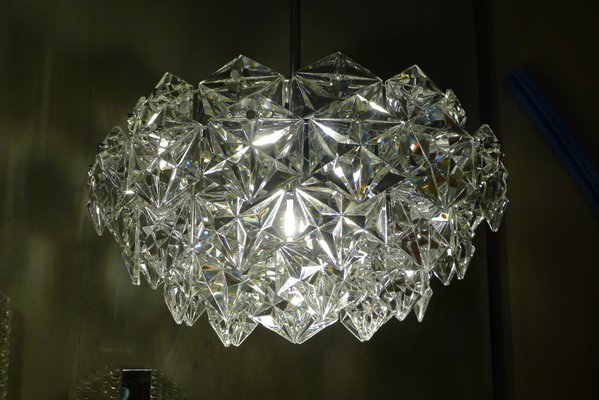 5-Tier Chandelier in Crystal Glass with Chrome-Plated Mount from Kinkeldey, 1960s-VRE-681488