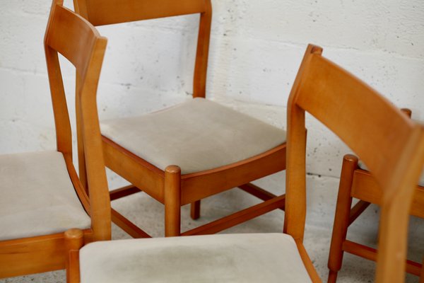 5 Wooden Chairs Flavored Base, Circa 1975., Set of 5-MAO-1251473