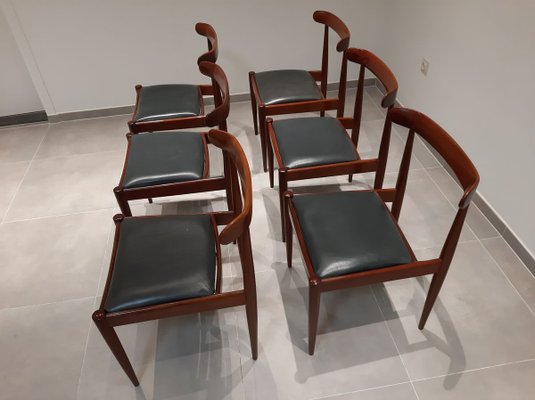 500 Orangewood Dining Chairs by Alfred Hendrickx for Belform, 1961, Set of 6-HPX-753870