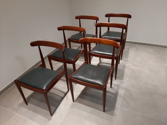 500 Orangewood Dining Chairs by Alfred Hendrickx for Belform, 1961, Set of 6-HPX-753870