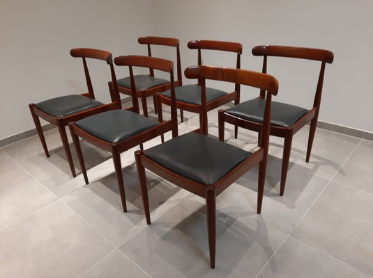 500 Orangewood Dining Chairs by Alfred Hendrickx for Belform, 1961, Set of 6-HPX-753870