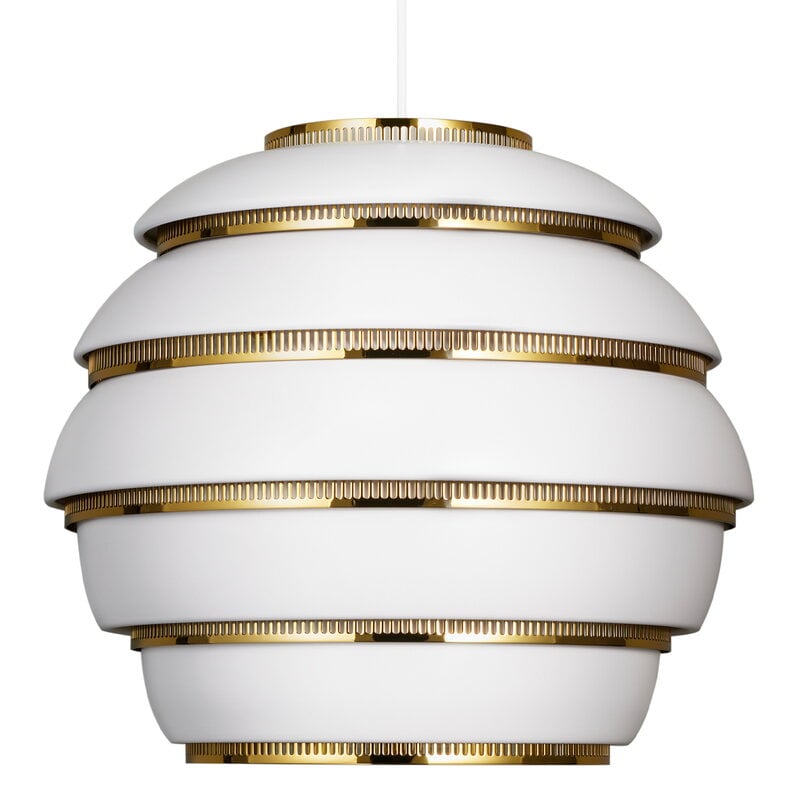 Aalto pendant A331 "Beehive" by Artek #white - brass #