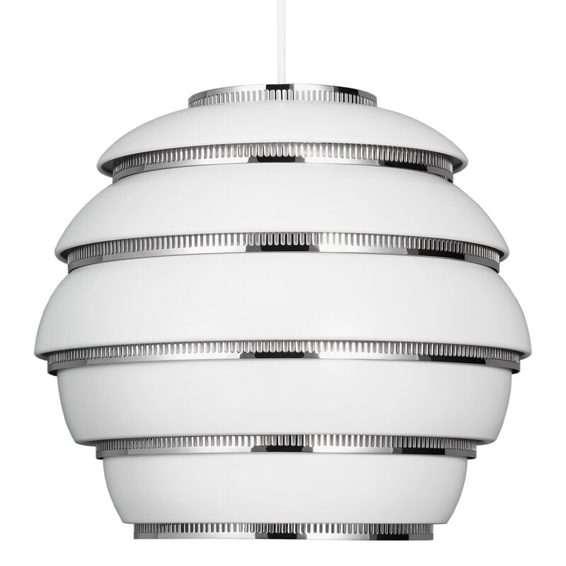 Aalto pendant A331 "Beehive" by Artek #white - chrome #