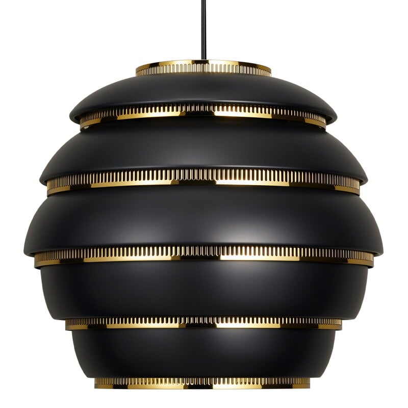 Aalto pendant A331 "Beehive" by Artek #black - brass #