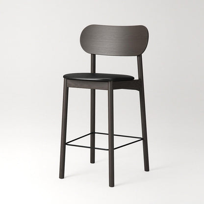 Decotique Elephant Bar Stool Dark Oak/Black Leather