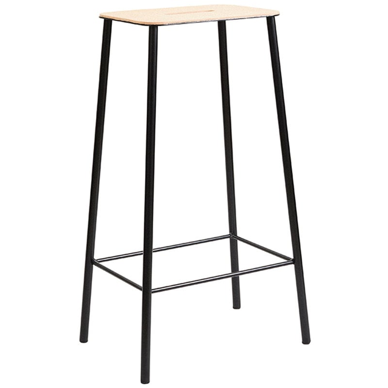Adam stool by Frama #76 cm, natural leather - matt black #