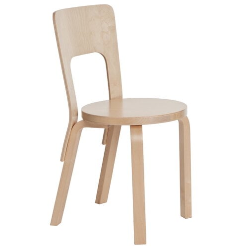 CHAIR 66 - Wooden Chair by Artek #Birch Veneer/Natural Lacquered