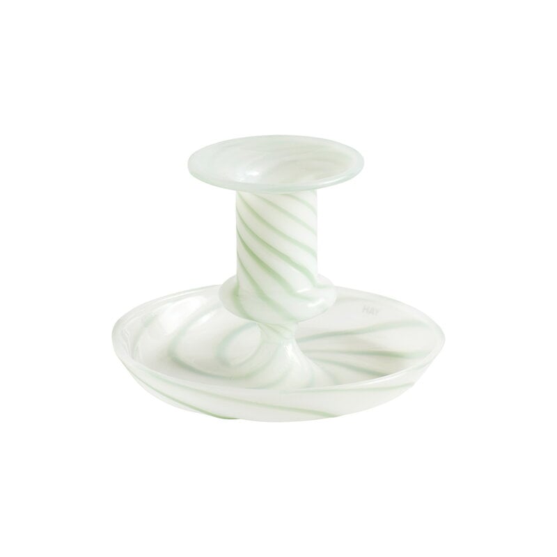 Flare Stripe Milk candleholder by HAY #green #