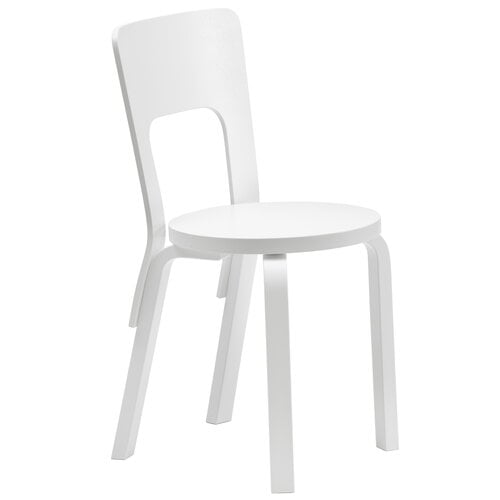 CHAIR 66 - Wooden Chair by Artek #White Lacquered/White Lacquered