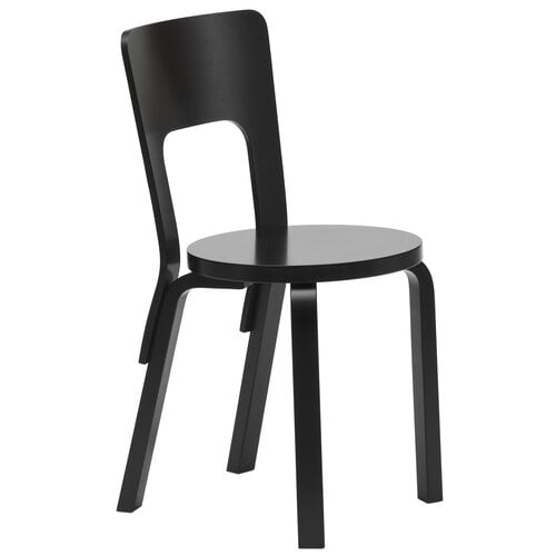 CHAIR 66 - Wooden Chair by Artek #Black Lacquered/Black Lacquered