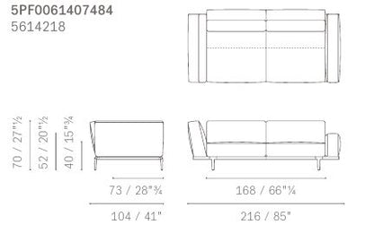 LET IT BE - Sectional fabric sofa