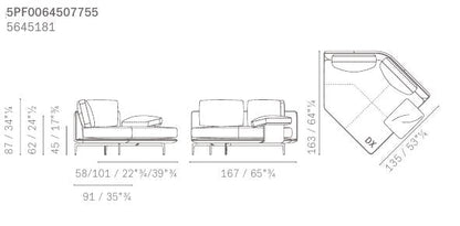 GET BACK 45 degree curved armchair low arm