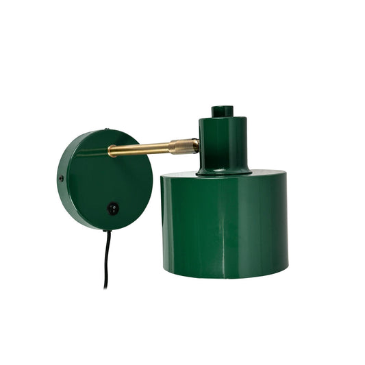 Dyberg Larsen Ocean Wall Lamp Dark Green/ Brass