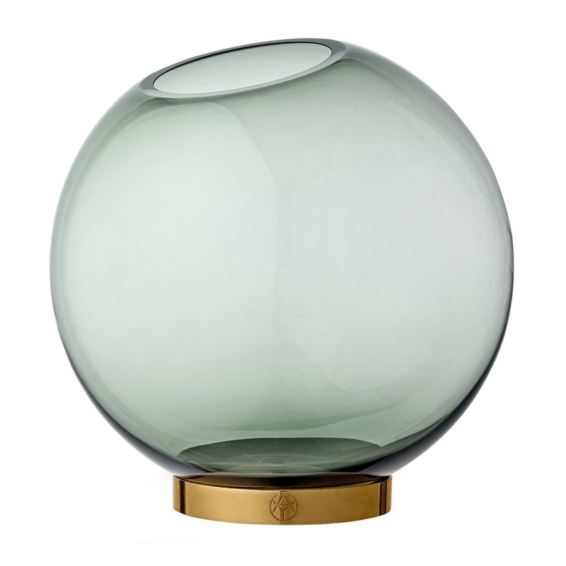 Globe vase by AYTM #large, green - gold #