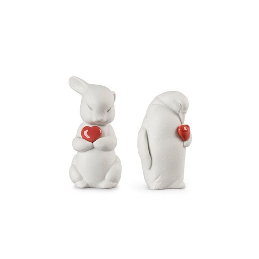 Puffy Bunny and Colby Penguin Set by Lladró