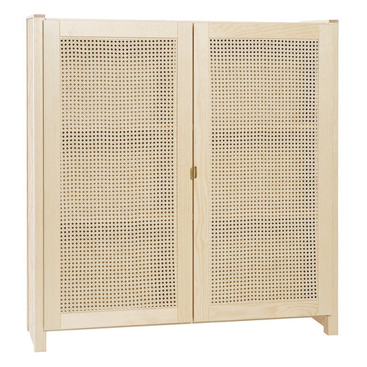 Classic cabinet w/ rattan doors by Lundia #104 x 109 cm, natural #