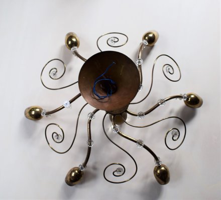 6-Arm Sputnik Swirl Chandelier Pendant from Lobmeyr, Vienna, 1950s-VA-748843