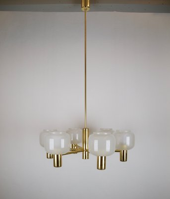 6-Light Brass Chandelier from Hadar-Leuchten, Germany, 1970s-FFL-1098188