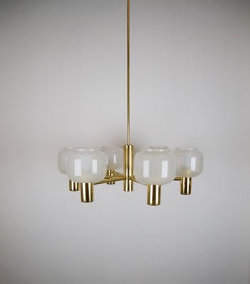 6-Light Brass Chandelier from Hadar-Leuchten, Germany, 1970s-FFL-1098188