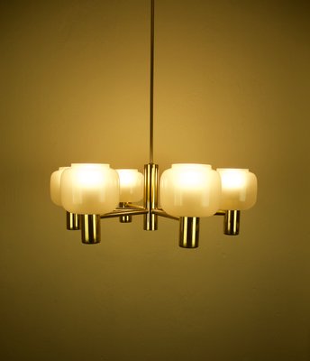 6-Light Brass Chandelier from Hadar-Leuchten, Germany, 1970s-FFL-1098188