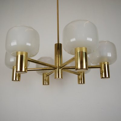 6-Light Brass Chandelier from Hadar-Leuchten, Germany, 1970s-FFL-1098188