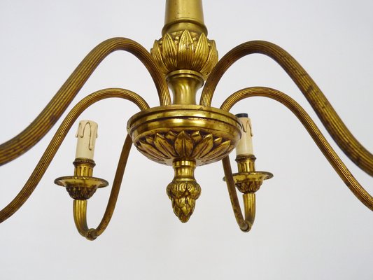 6-Light Bronze Chandelier, 1960s-MZP-1773244