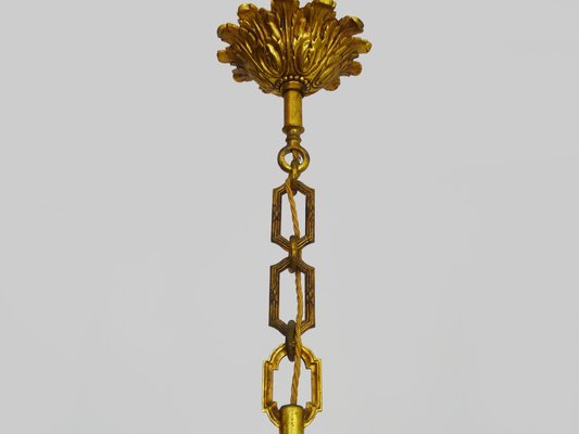 6-Light Bronze Chandelier, 1960s-MZP-1773244