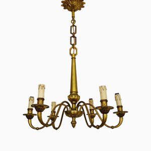 6-Light Bronze Chandelier, 1960s-MZP-1773244