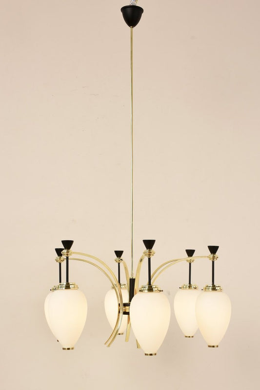 6-Light Chandelier by Bruno Gatta for Stilnovo, 1950s