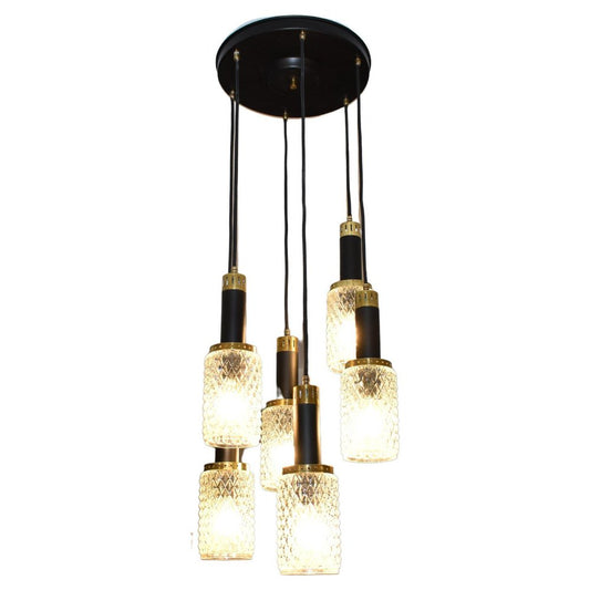 6-Light Glass Pendant attributed to Stilnovo, 1960s