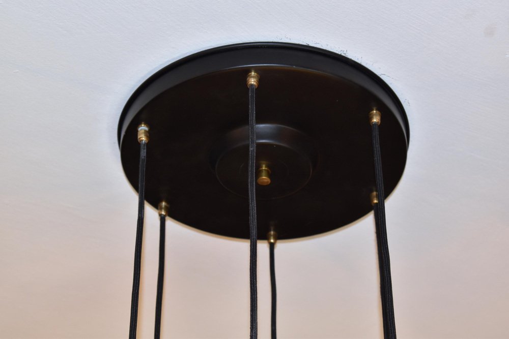 6-Light Glass Pendant attributed to Stilnovo, 1960s