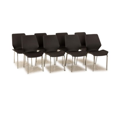 610 Chairs in Anthracite Fabric from Rolf Benz, Set of 8-RQW-1822298