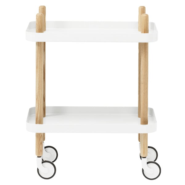 Block table trolley, white
