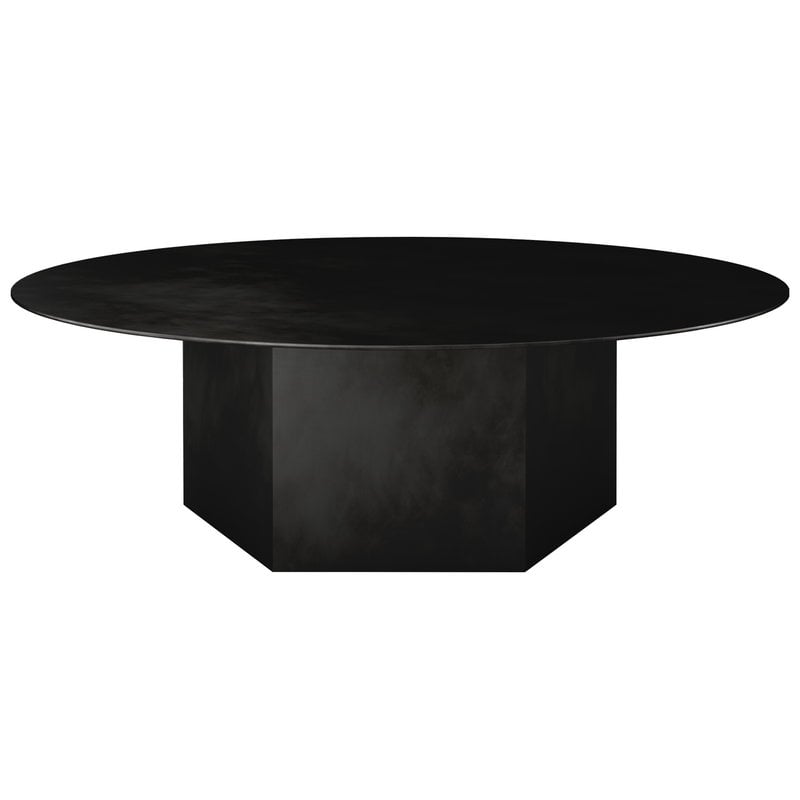 Epic coffee table by GUBI #round, 110 cm, midnight black steel #