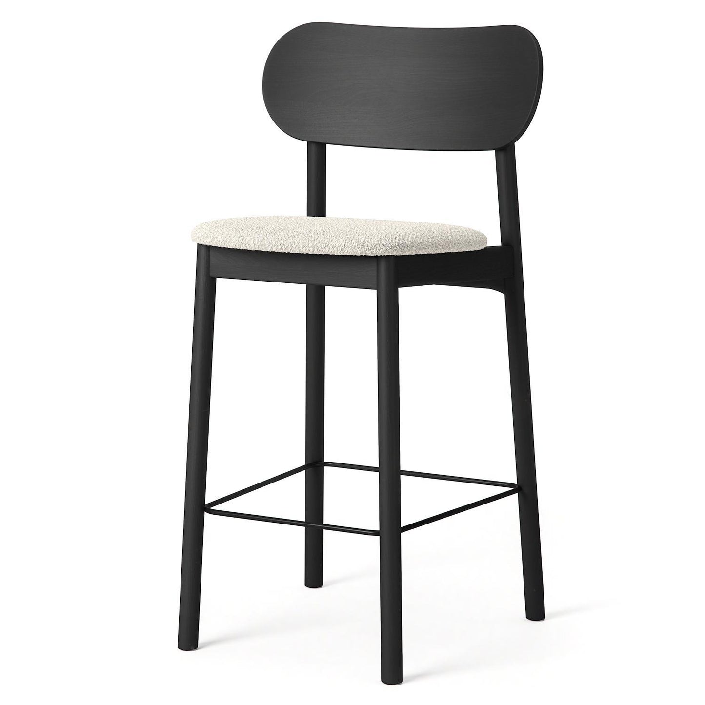 Decotique Elephant Bar Stool Black/White Bouclé