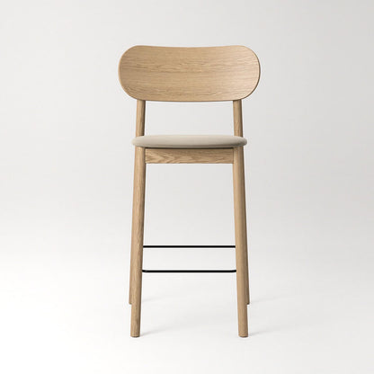 Decotique Elephant Bar Stool Natural Oak/Beige Velvet