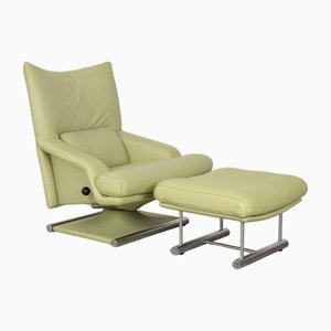 6500 Leather Armchair Set in Green from Rolf Benz, Set of 2-RQW-2036338