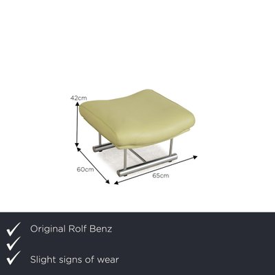 6500 Leather Stool in Green - Yellow from Rolf Benz-RQW-2036289