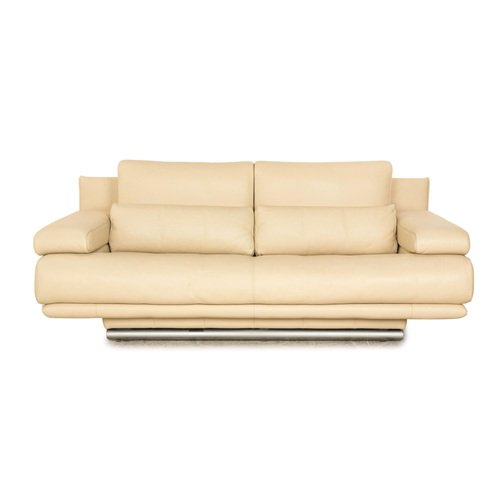 6500 Leather Two Seater Cream Sofa from Rolf Benz