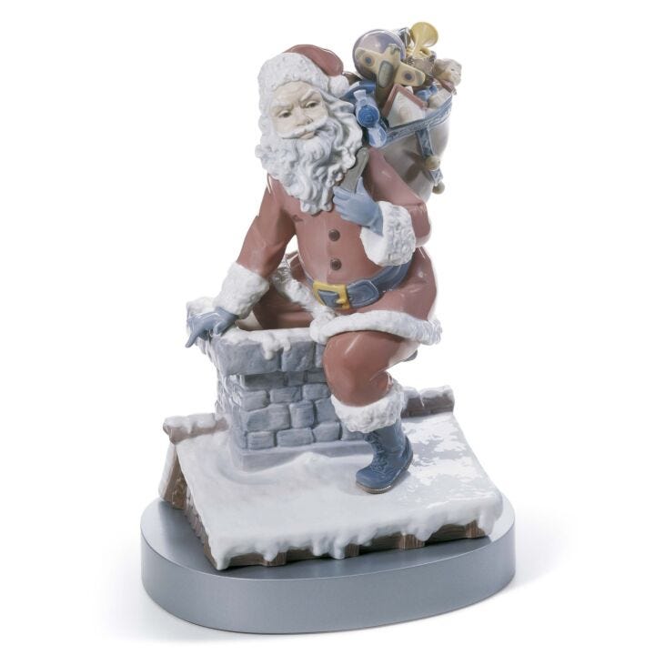 Down The Chimney Santa Figurine by Lladró