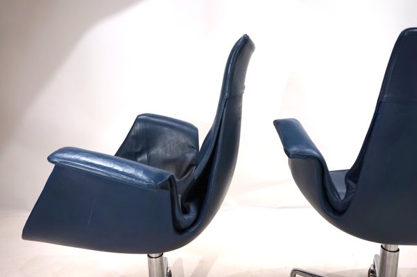 6727 Leather Office Chairs by Fabricius & Kastholm for Kill International, 1960s, Set of 2-HUW-2040354