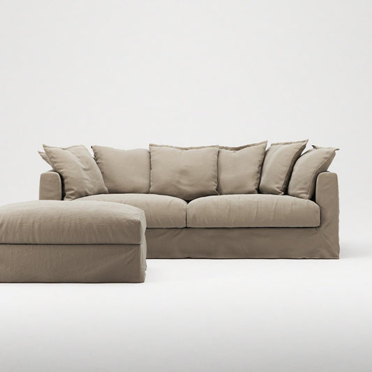 Decotique Le Grand Air Footstool Savage Linen