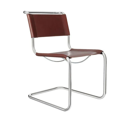 S 33 - Cantilever tanned leather chair