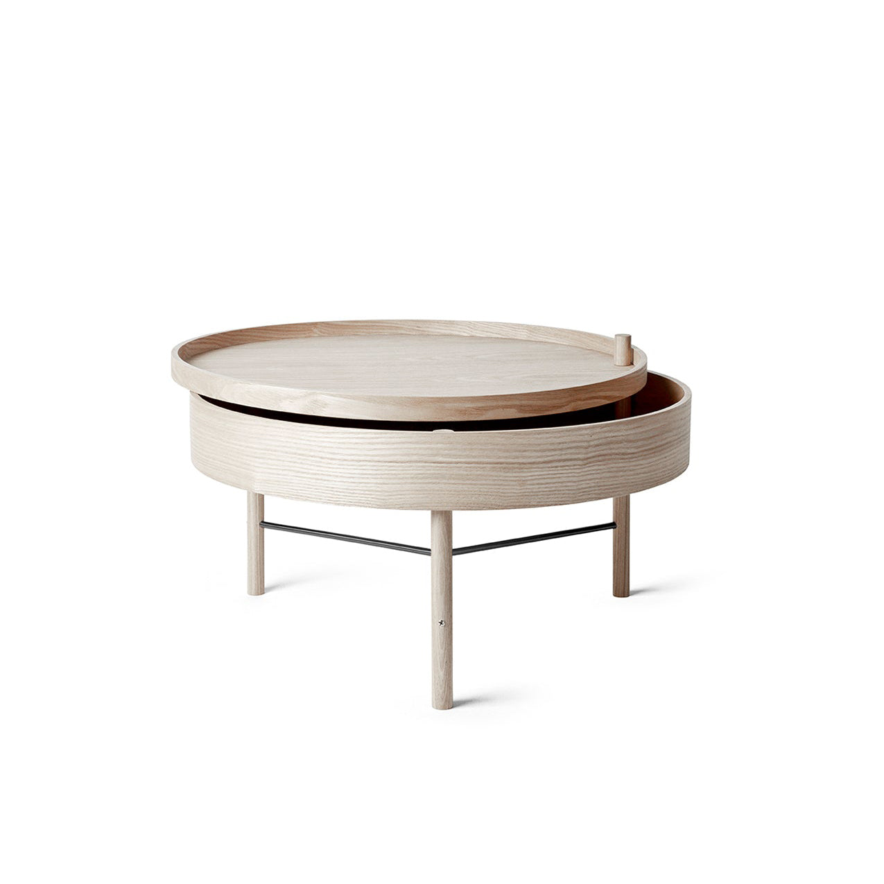 Turning Table by Audo Copenhagen #Natural Oak & Black Chrome