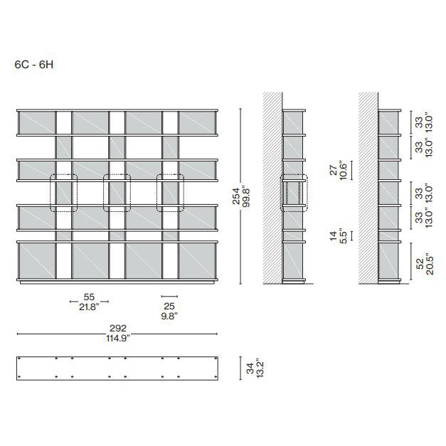 NUAGE TYPE MX WALL (Model - 292x35xH254)